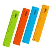 Линейка пластиковая 15 см, ПИФАГОР, неоновая, ассорти, с волнистым краем