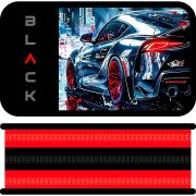 Пенал 3 отделения на молнии ПЧЕЛКА «BLACK CAR», 190*105мм